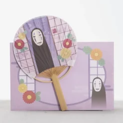 New Bamboo Fan & Letter Set No Face with Flower - Spirited Away Accessories
