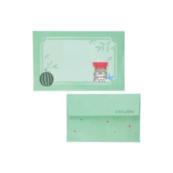 New Bamboo Fan & Letter Set Totoro with Watermelon - My Neighbor Totoro Accessories