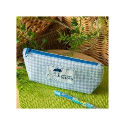 Outlet Blue checkered Pencil case - My Neighbor Totoro Storage