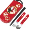 Hot Dark red Set Chopsticks Spoon Fork No Face - Spirited Away Kitchenware