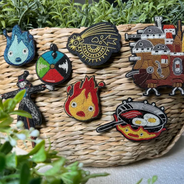 Online Embroidered Jewel Brooch Door dial - Howl’s Moving Castle Pins