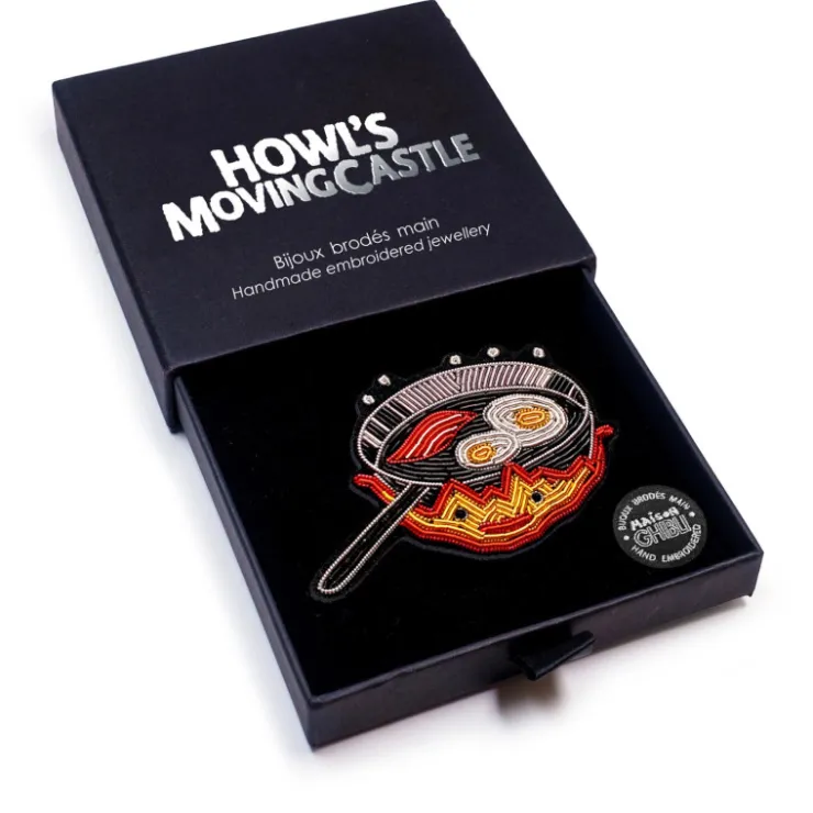 Embroidered Jewel Brooch Frying Pan - Howl’s Moving Castle Pins