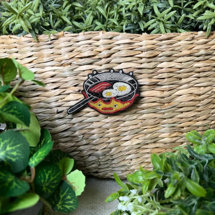 Embroidered Jewel Brooch Frying Pan - Howl’s Moving Castle Pins