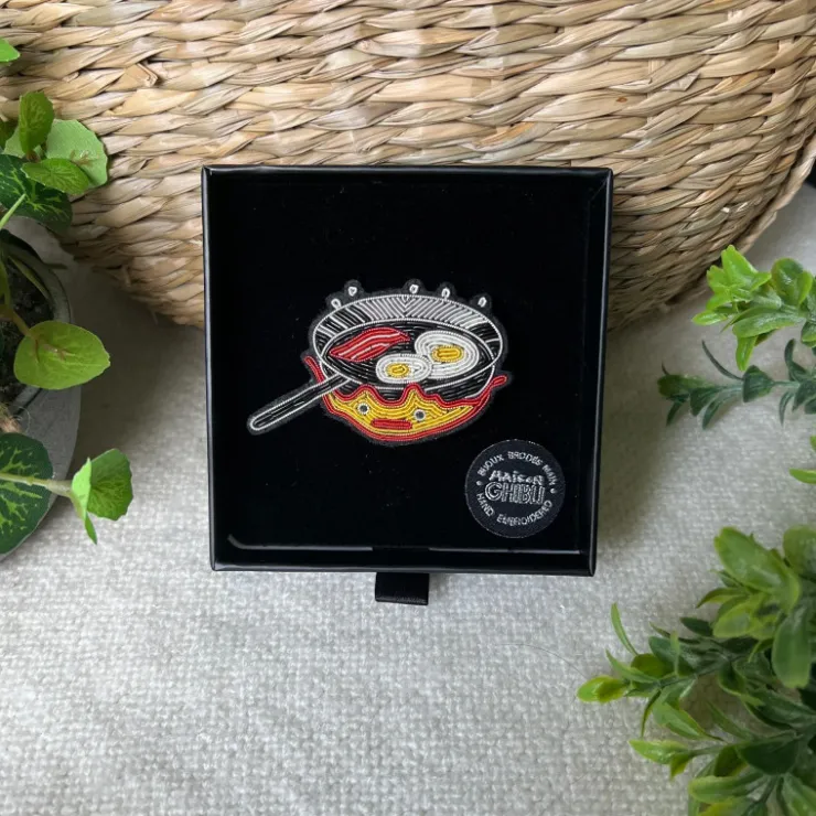 Embroidered Jewel Brooch Frying Pan - Howl’s Moving Castle Pins