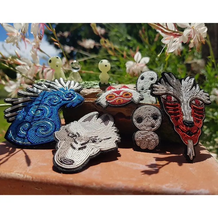 Best Embroidered Jewel Brooch San’s mask - Princess Mononoke Pins