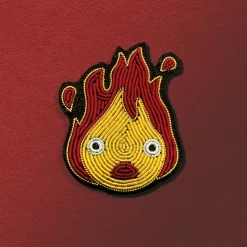 Online Embroidered Jewel Brooch Yellow Calcifer - Howl’s Moving Castle Pins