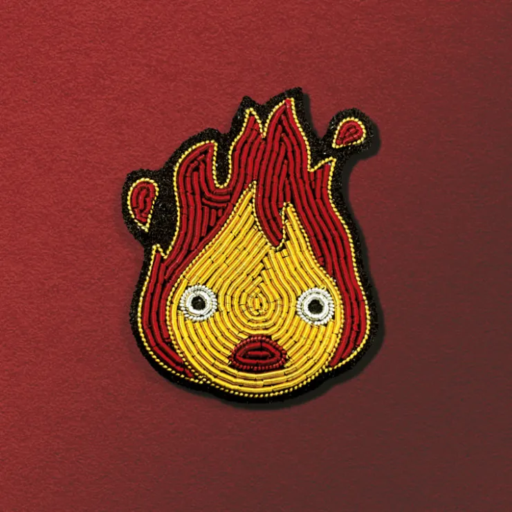Online Embroidered Jewel Brooch Yellow Calcifer - Howl’s Moving Castle Pins