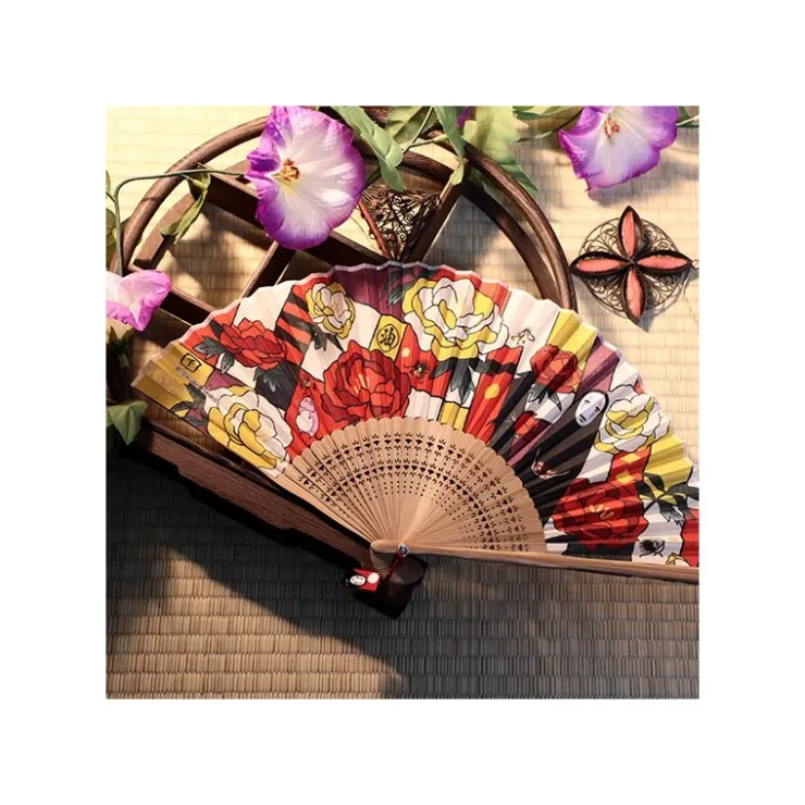 Sale Folding Fan Unabara Flowers - Spirited Away Accessories