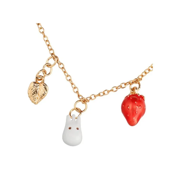 Clearance Necklace Strawberry and White Totoro - My Neighbor Totoro Jewellery