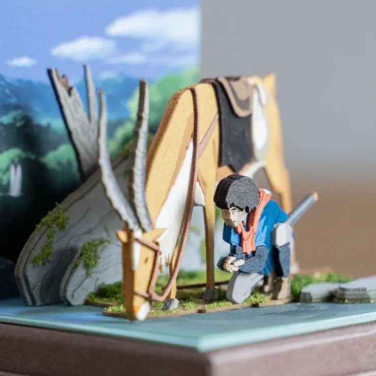 Online Paper Craft Ashitaka et Yakul - Princess Mononoke Arts And Crafts