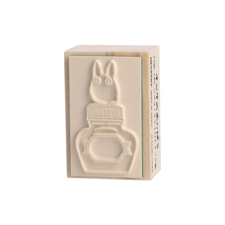 Small Totoro & Ink bottle Wood stamp - My Neighbor Totoro Small Equipment