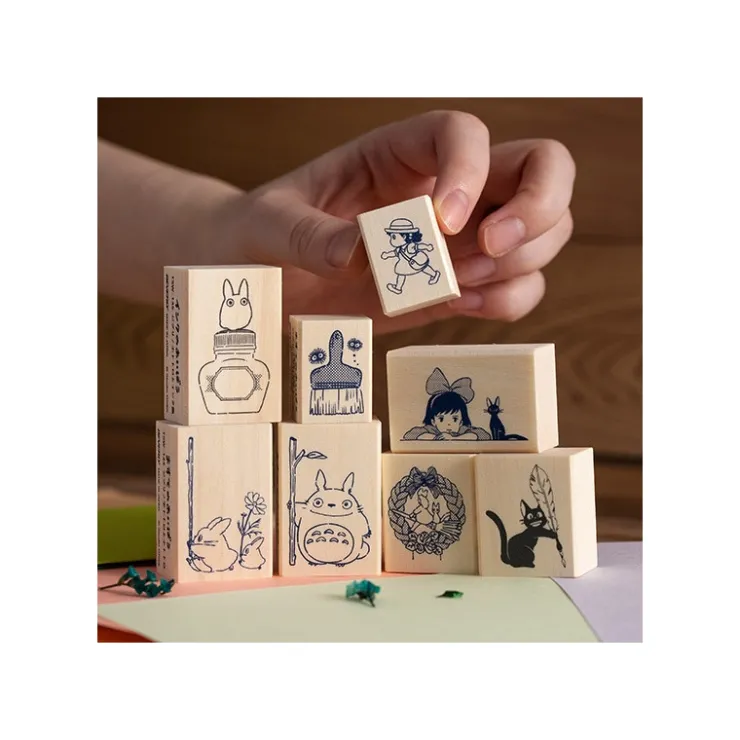 Small Totoro & Ink bottle Wood stamp - My Neighbor Totoro Small Equipment