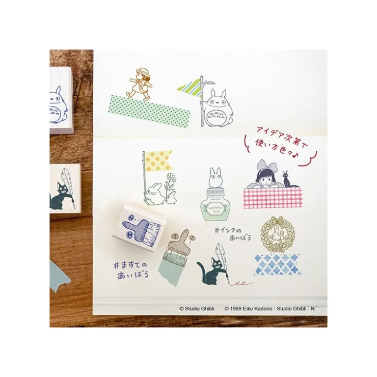 Small Totoro & Ink bottle Wood stamp - My Neighbor Totoro Small Equipment