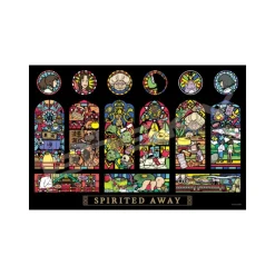 Clearance Stained glass Puzzle 1000P Aburaya Characters gallery - Spirited Away Jigsaw Puzzle