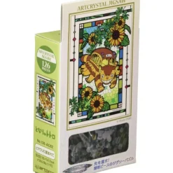 Stained glass Puzzle 126P Catbus and sunflowers - My Neighbor Totoro Jigsaw Puzzle