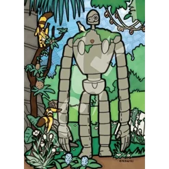 Stained glass Puzzle 126P Robot Gardener - Castle in the Sky Jigsaw Puzzle