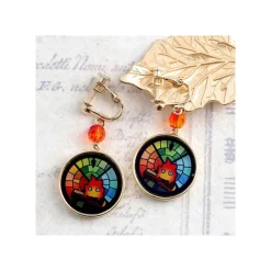 STAINED GLASS SERIES - EARRINGS CALCIFER- HOWL'S MOVING CASTLE Jewellery