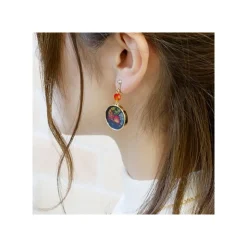 STAINED GLASS SERIES - EARRINGS CALCIFER- HOWL'S MOVING CASTLE Jewellery