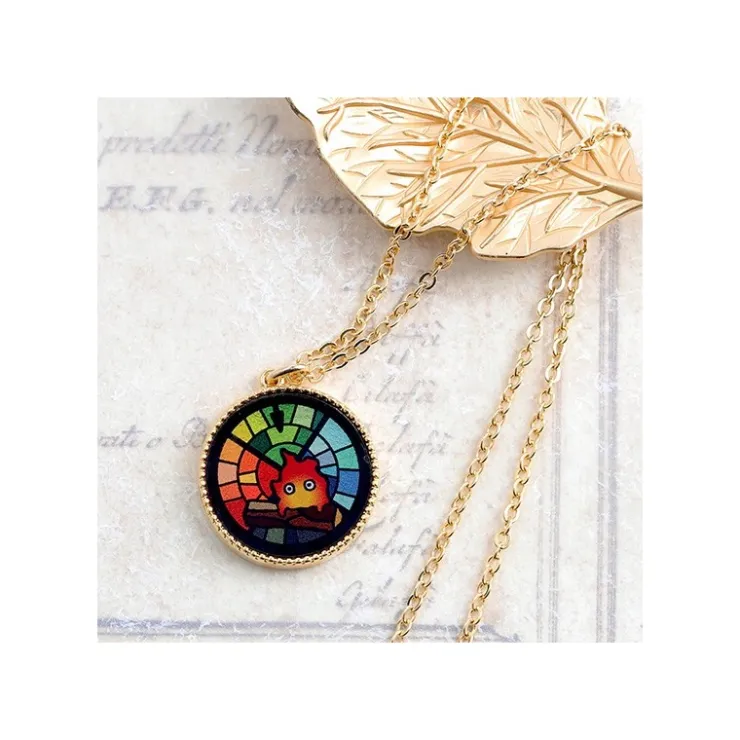 Sale STAINED GLASS SERIES - PENDANT CALCIFER-HOWL'S MOVING CASTLE Jewellery