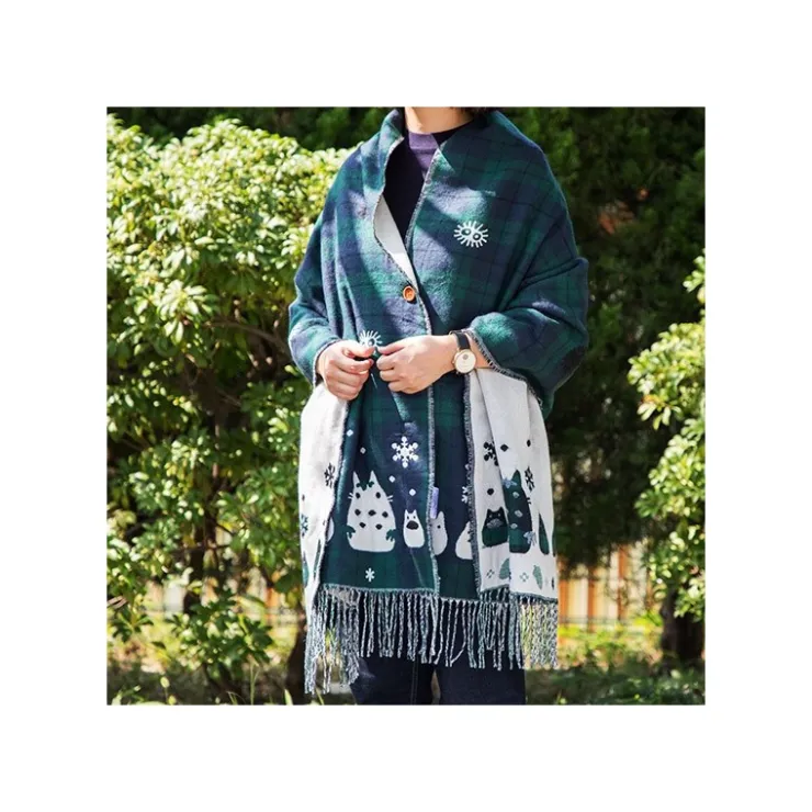 Sale Stole With Button Totoro Check Pattern - My Neighbor Tororo Outfits