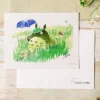 Sale Watercolour Greeting cards 24 x 15,8 cm Mei & Totoro & Sakura - My Ne Postcards And Letter Papers