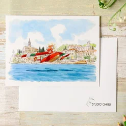 Hot Watercolour Greeting cards 24 x 15,8 cm Seaplane - Porco Rosso Postcards And Letter Papers