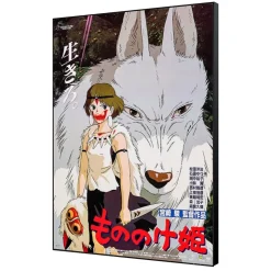 Hot Wood Panel 35 x 50 Japanese Movie Poster - Princess Mononoke Wall Decoration